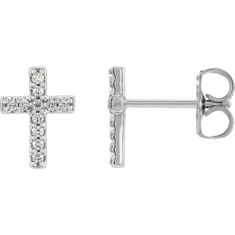 Cross Earrings — Natural Diamond