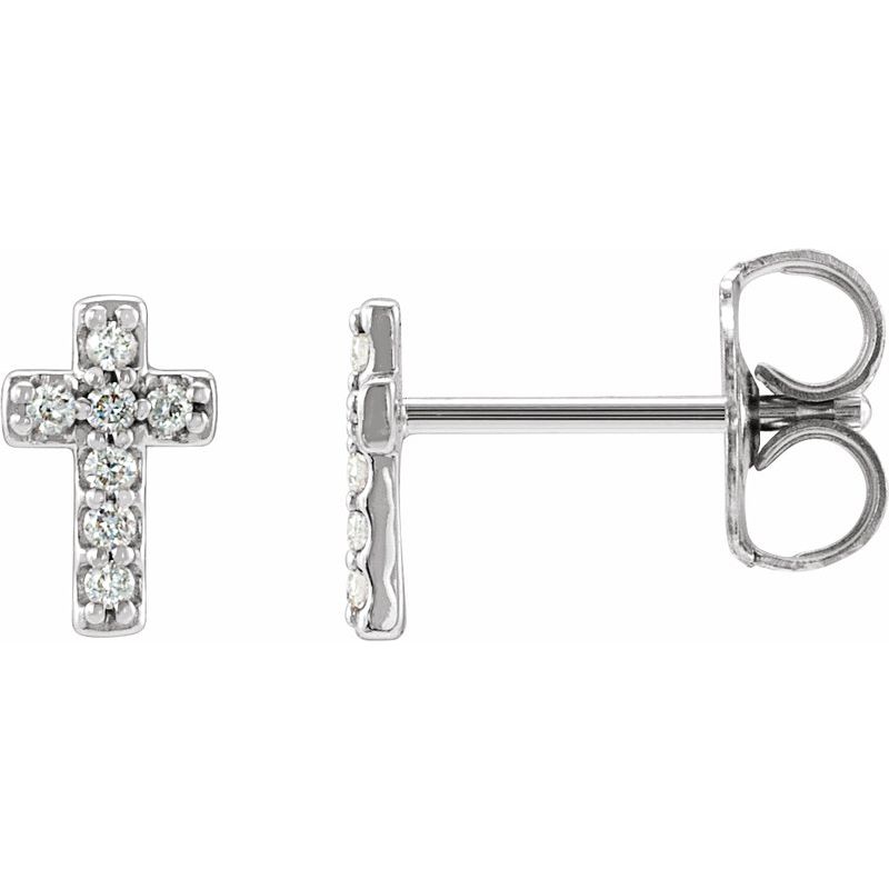 Cross Earrings — Natural Diamond