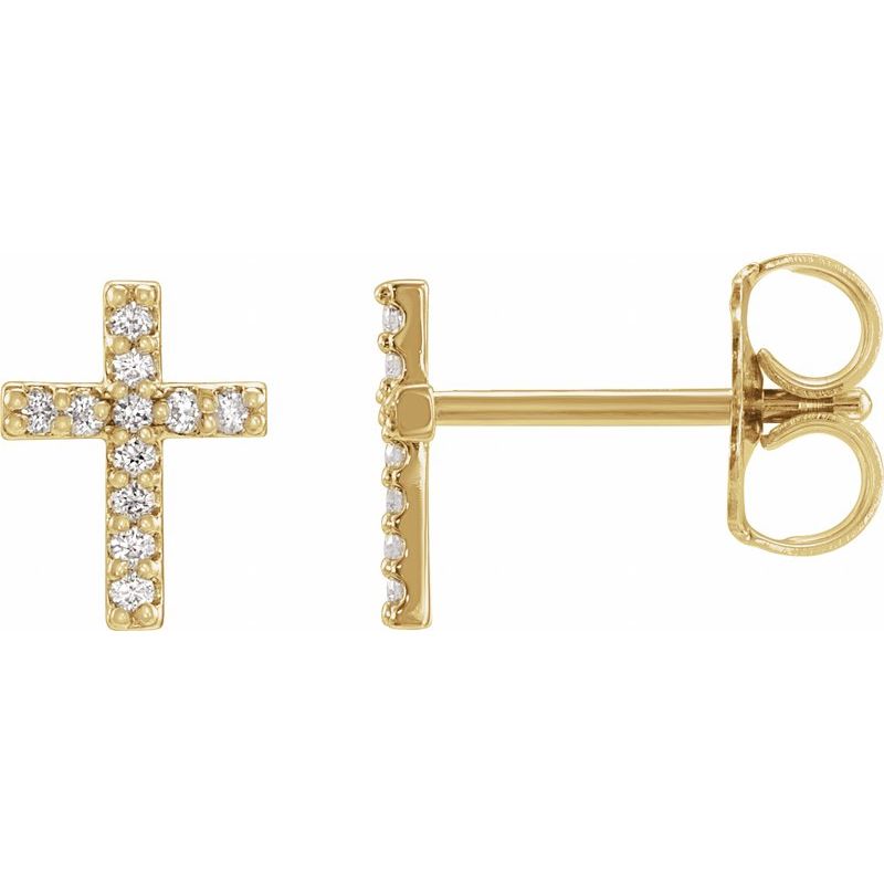 Cross Earrings — Natural Diamond