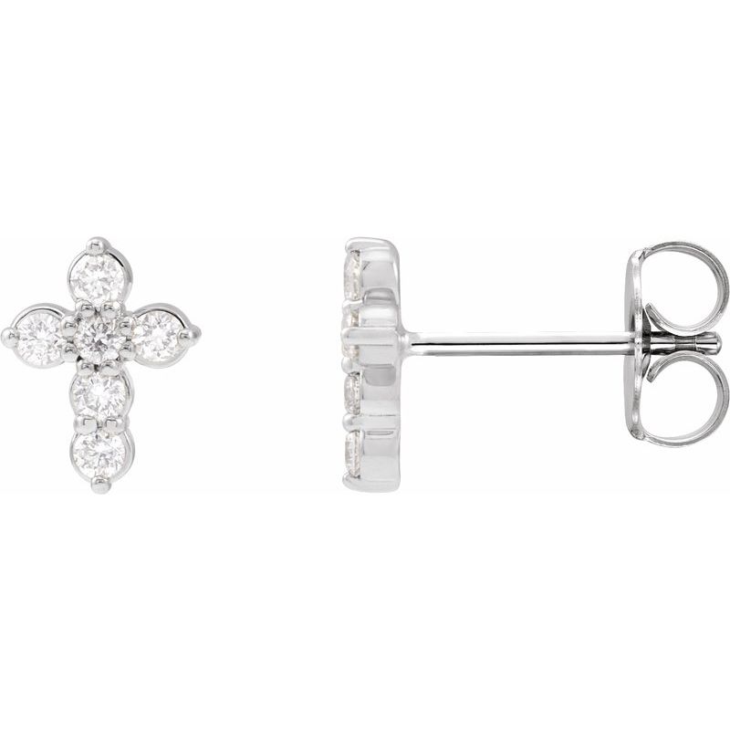 Diamond Cross Earrings