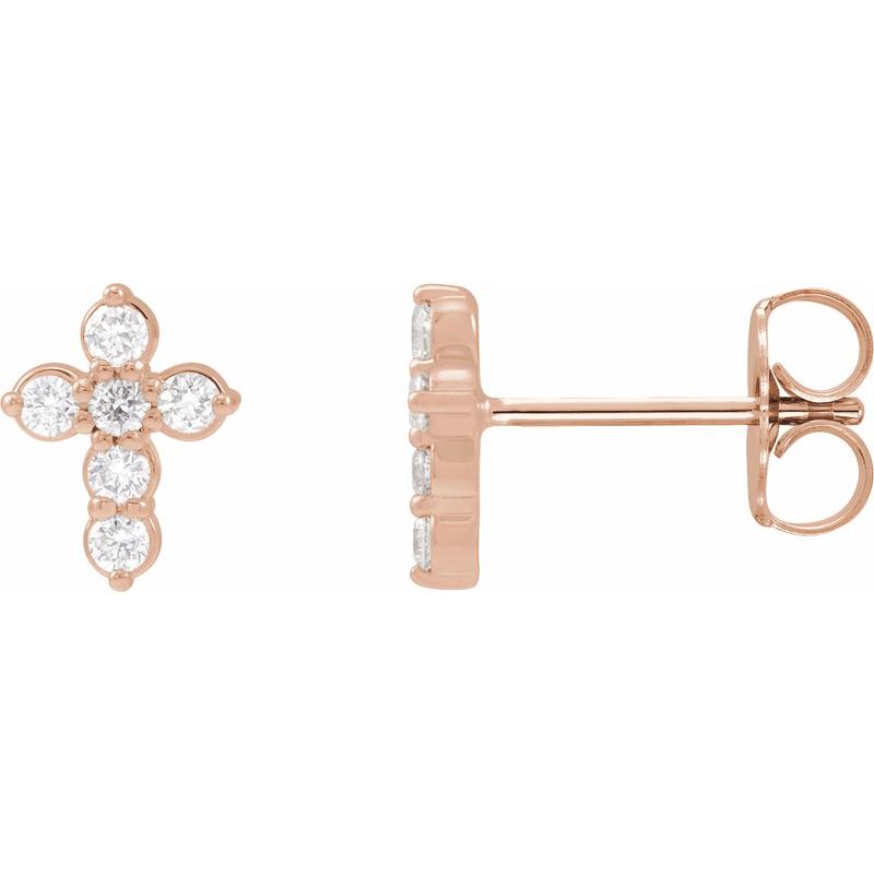 Diamond Cross Earrings