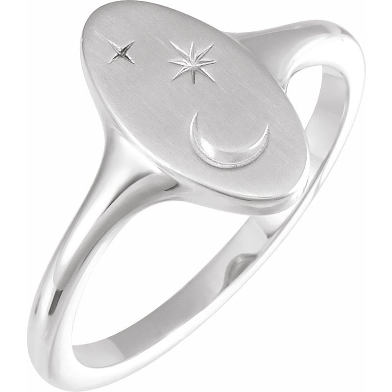 Moon & Star Signet Ring