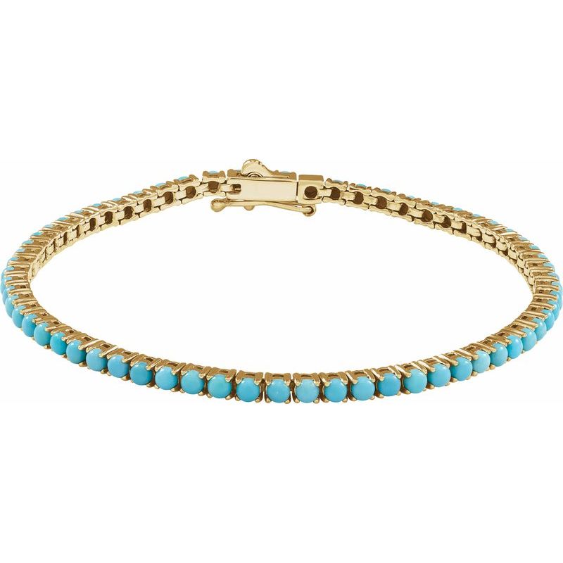 Natural Turquoise Line 7 1/2" Bracelet