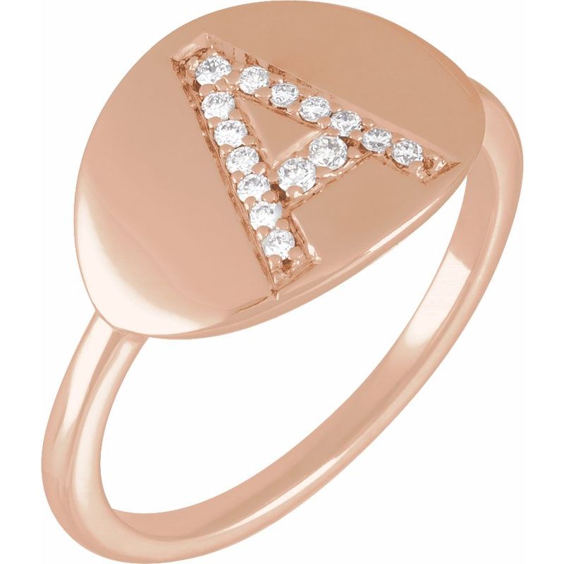 Accented Initial Signet Ring
