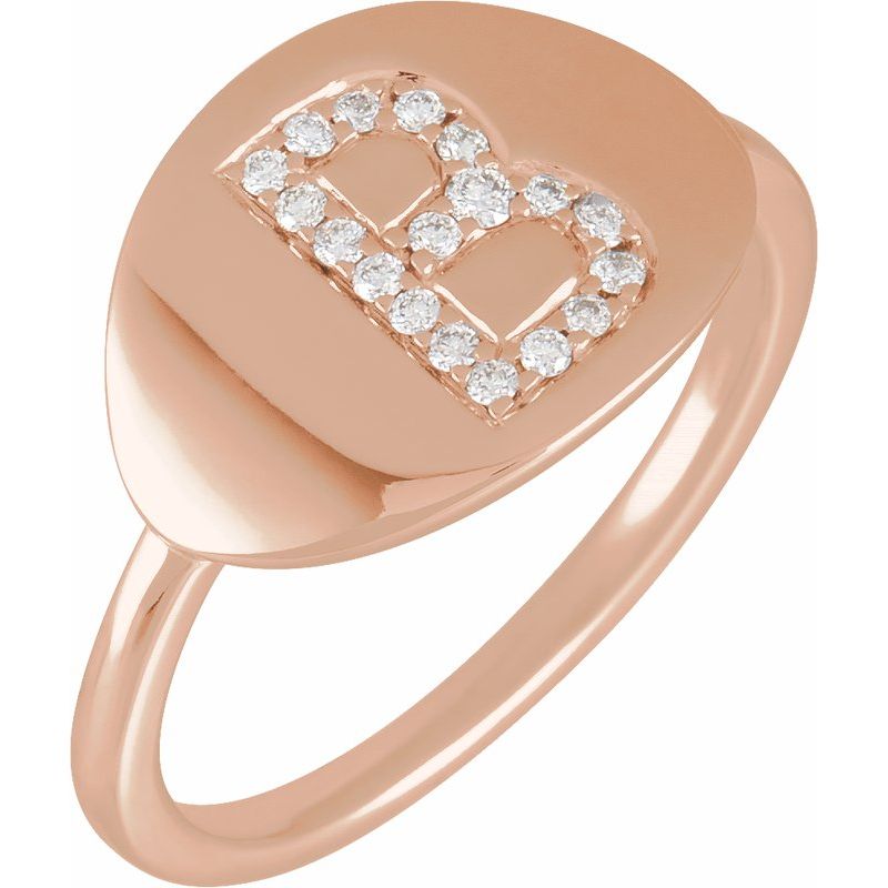 Accented Initial Signet Ring