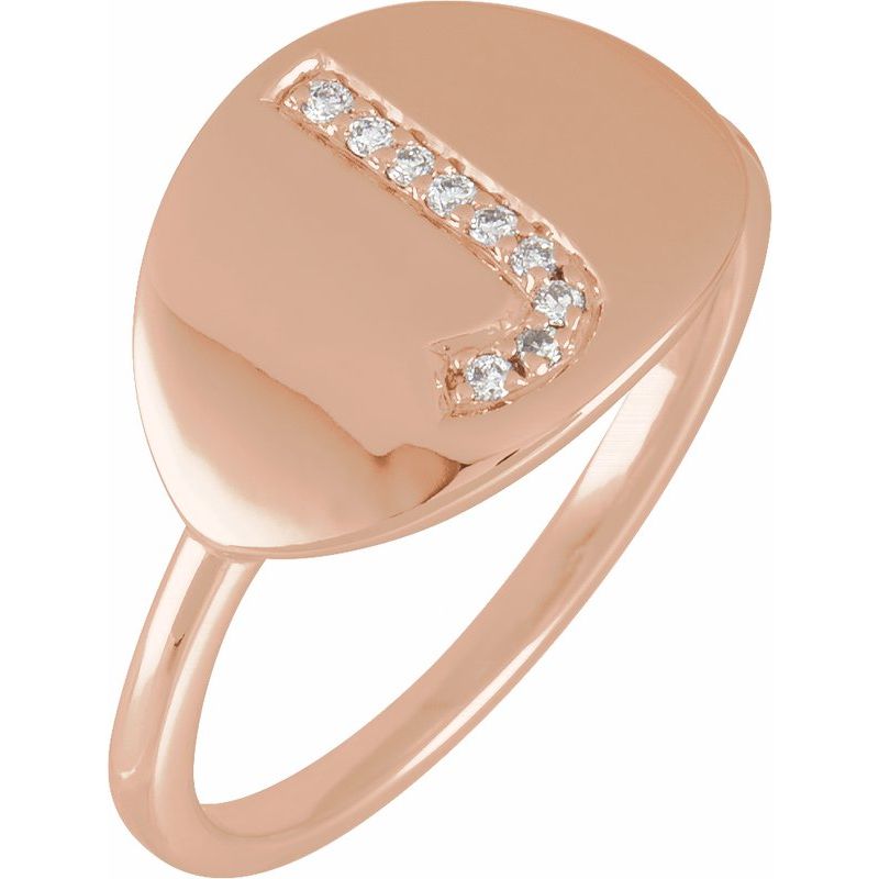 Accented Initial Signet Ring