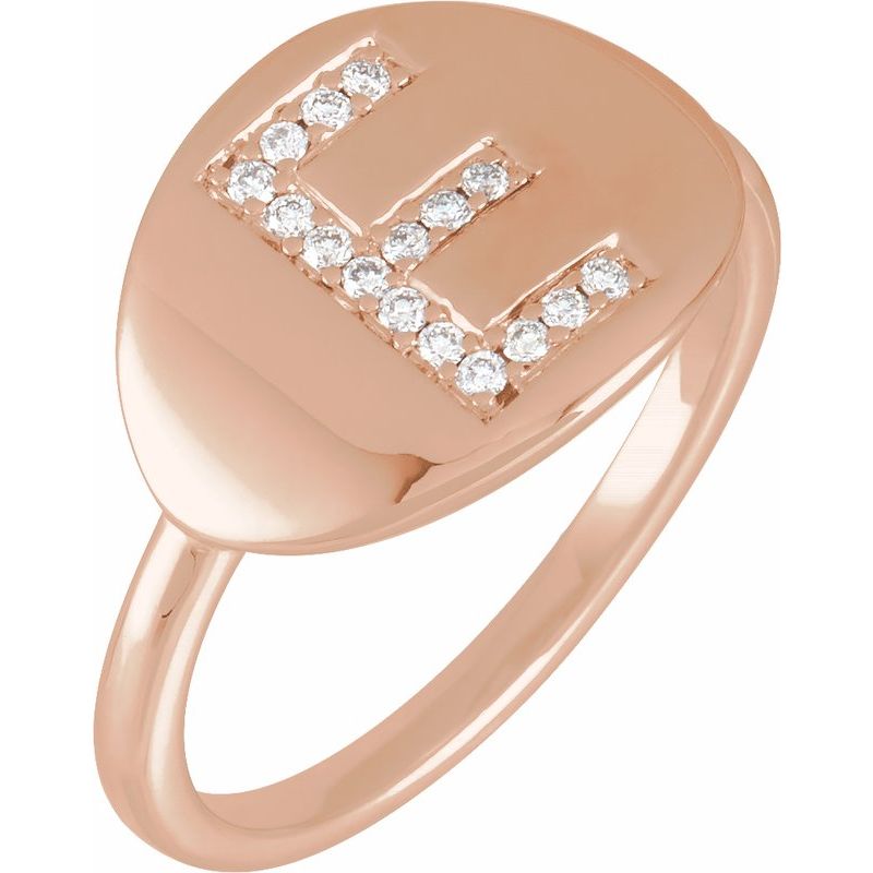 Accented Initial Signet Ring