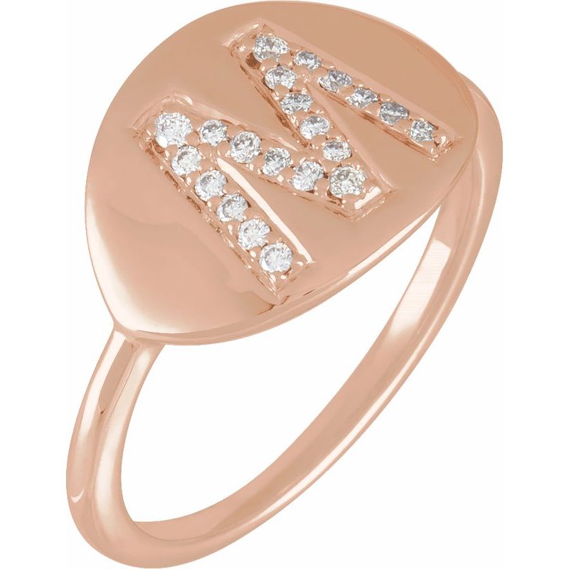 Accented Initial Signet Ring