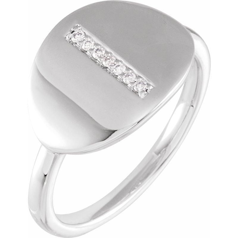 Accented Initial Signet Ring