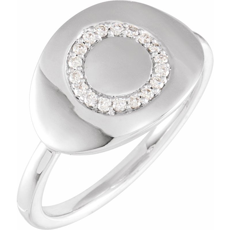 Accented Initial Signet Ring