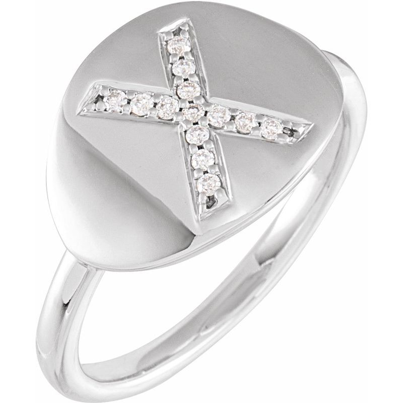 Accented Initial Signet Ring
