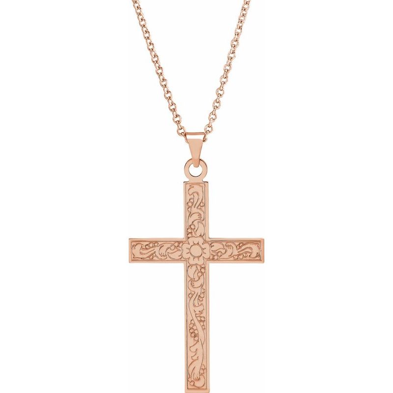 Floral Cross Necklace or Pendant