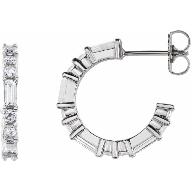 Accented Hoop Earrings — Natural Diamond 17.2 mm
