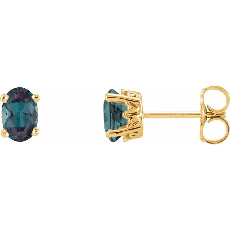 Solitaire Scroll Setting Stud Earrings