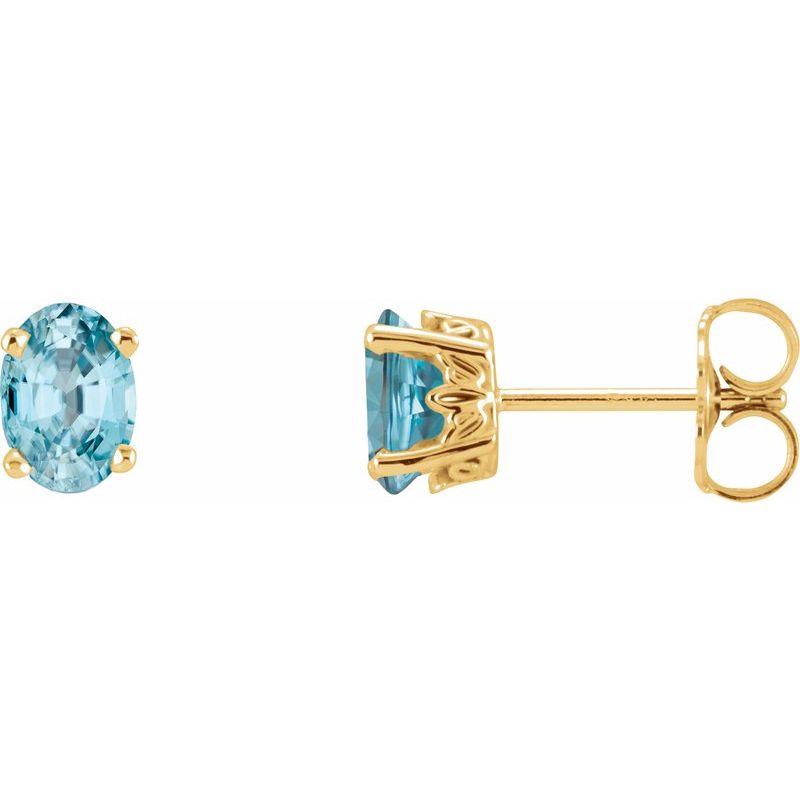 Solitaire Scroll Setting Stud Earrings