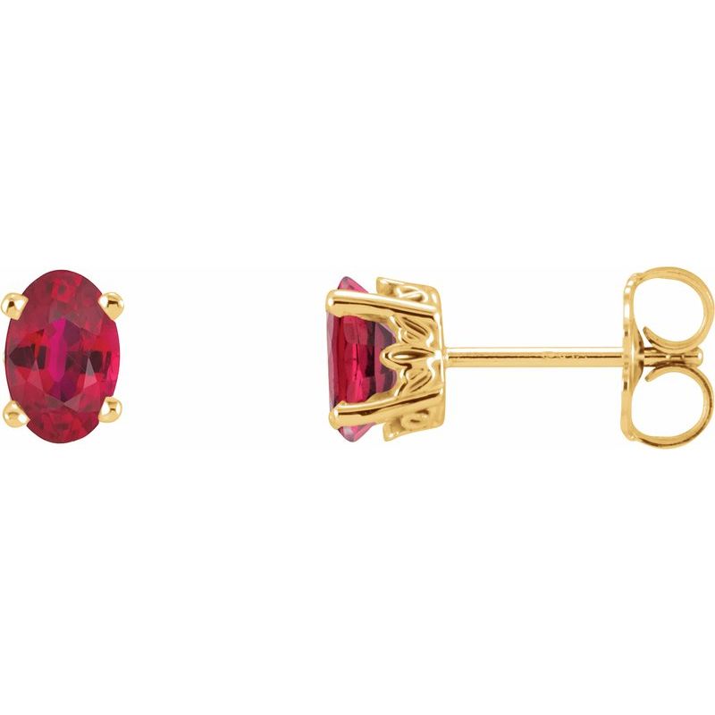 Solitaire Scroll Setting Stud Earrings