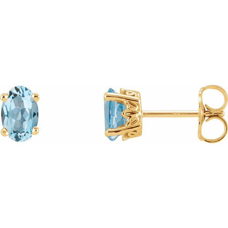 Solitaire Scroll Setting Stud Earrings
