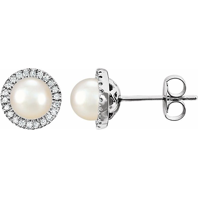 Round 4-Prong Halo-Style Birthstone Earrings