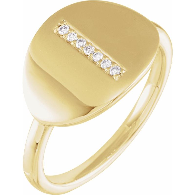 Accented Initial Signet Ring