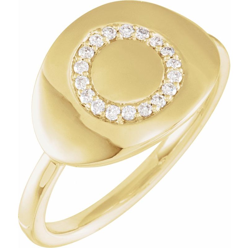 Accented Initial Signet Ring