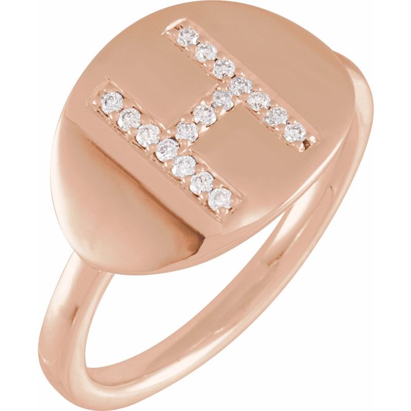 Accented Initial Signet Ring