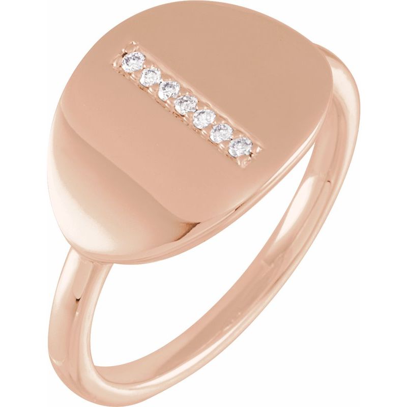 Accented Initial Signet Ring