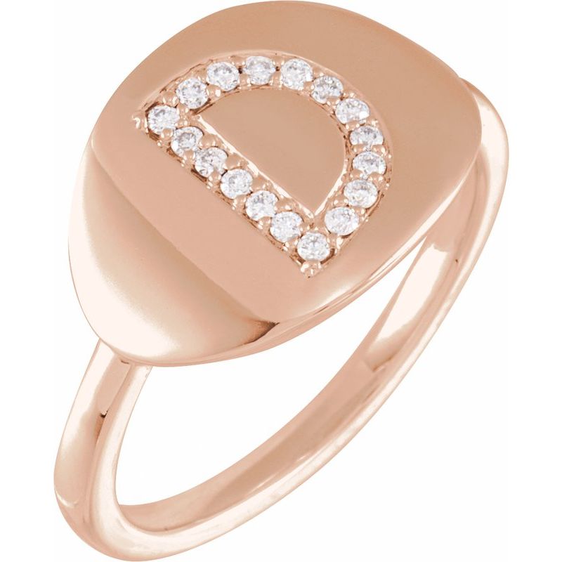 Accented Initial Signet Ring