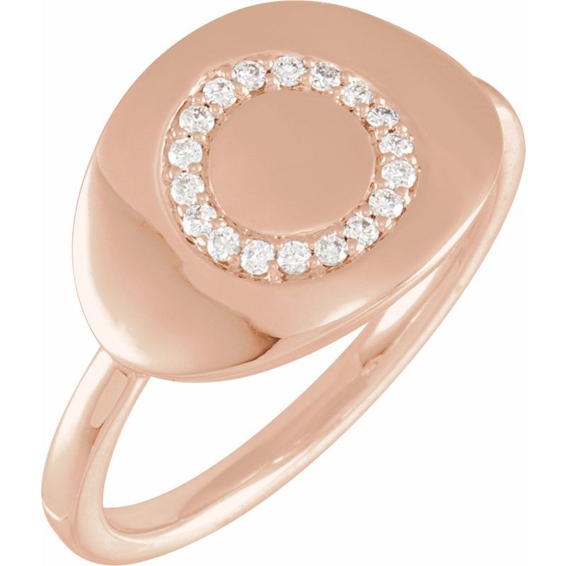 Accented Initial Signet Ring