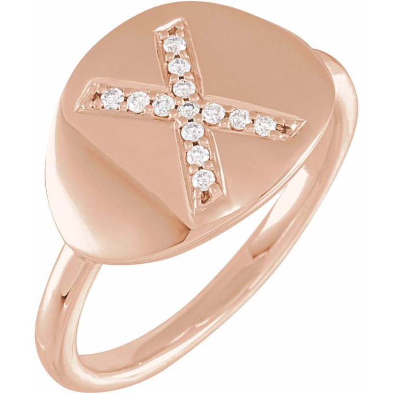 Accented Initial Signet Ring