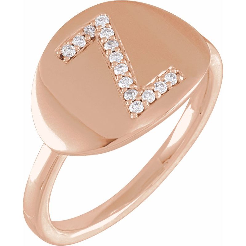 Accented Initial Signet Ring