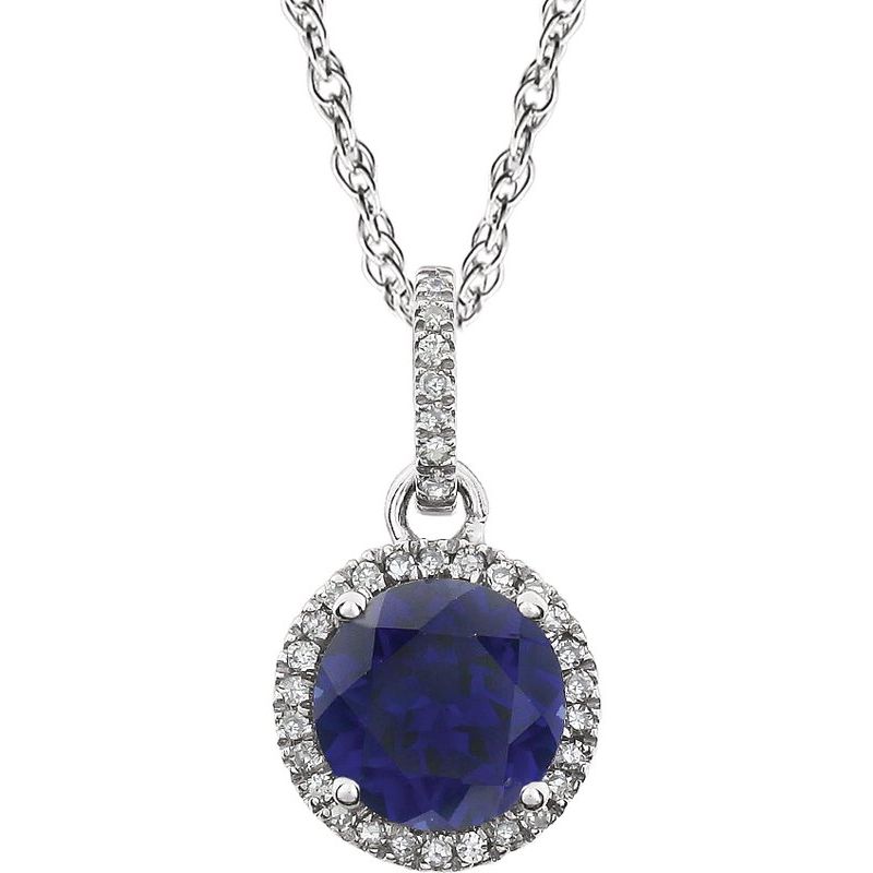Halo-Style Birthstone Necklace