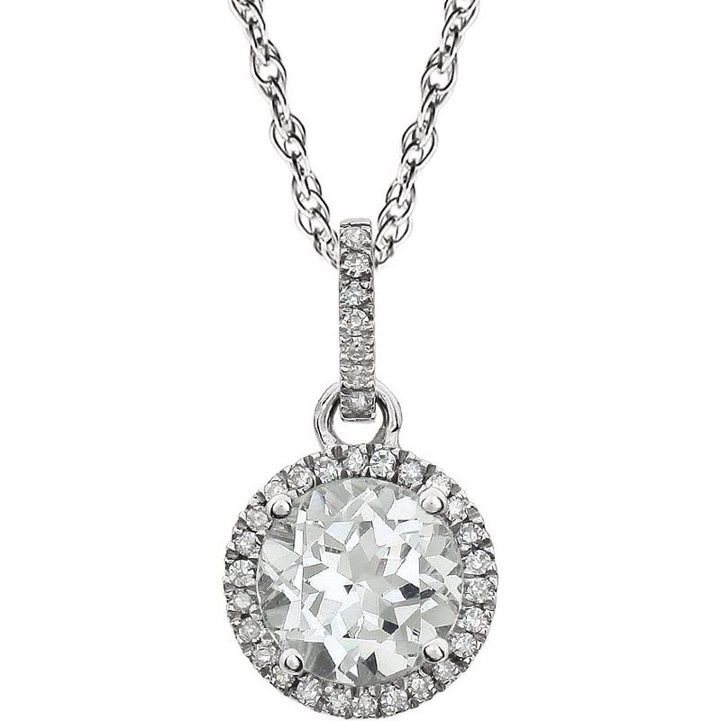Halo-Style Birthstone Necklace