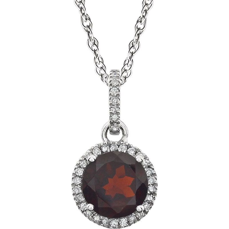 Halo-Style Birthstone Necklace