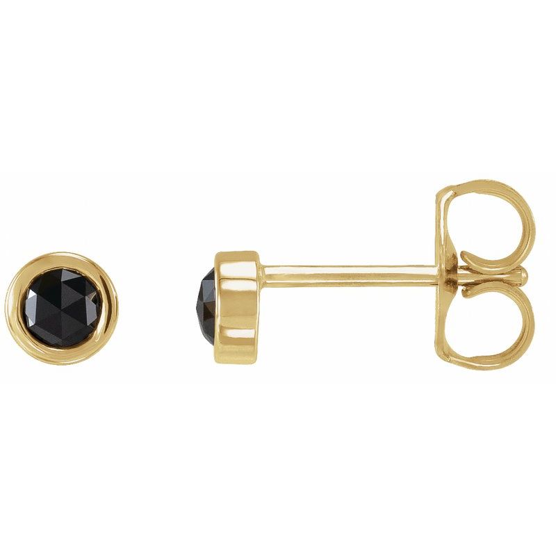 Round Bezel-Set Rose-Cut Stud Earrings