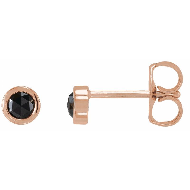 Round Bezel-Set Rose-Cut Stud Earrings