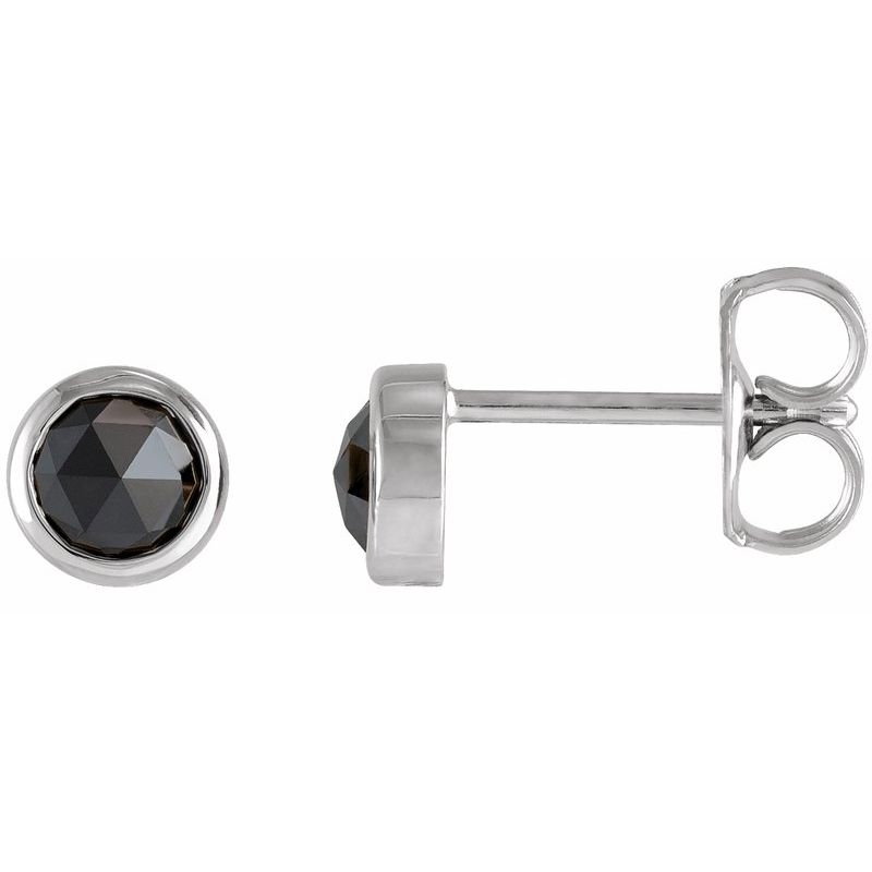 Round Bezel-Set Rose-Cut Stud Earrings