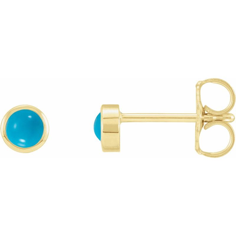 Round Bezel-Set Rose-Cut Stud Earrings