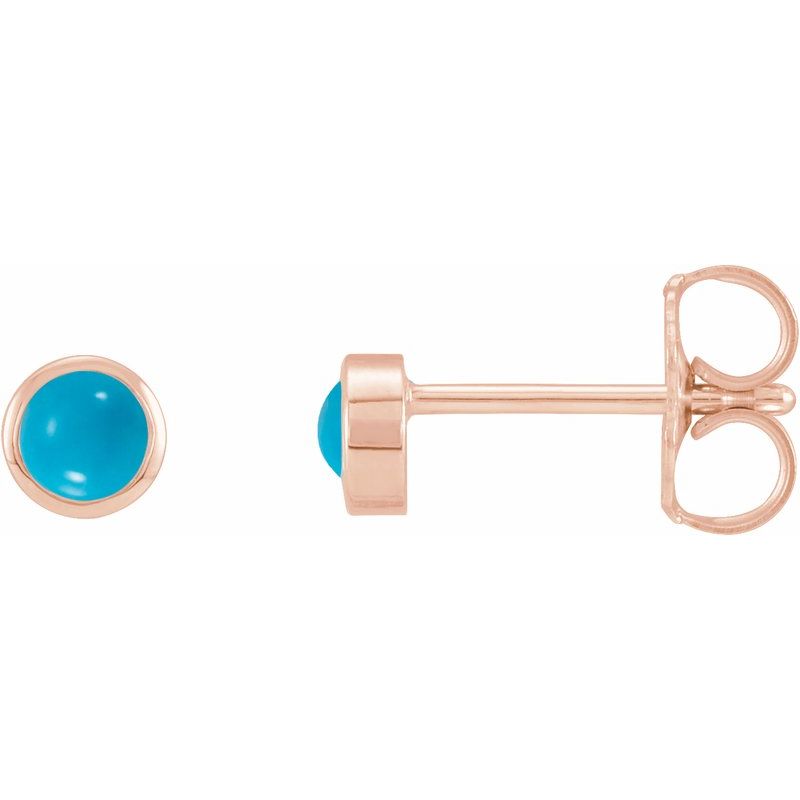 Round Bezel-Set Rose-Cut Stud Earrings