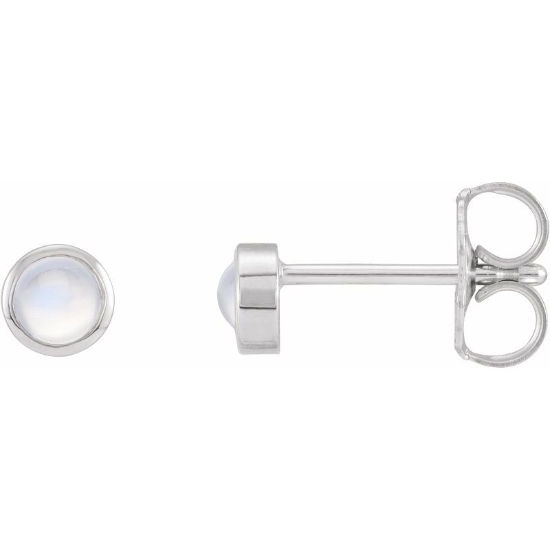 Round Bezel-Set Rose-Cut Stud Earrings