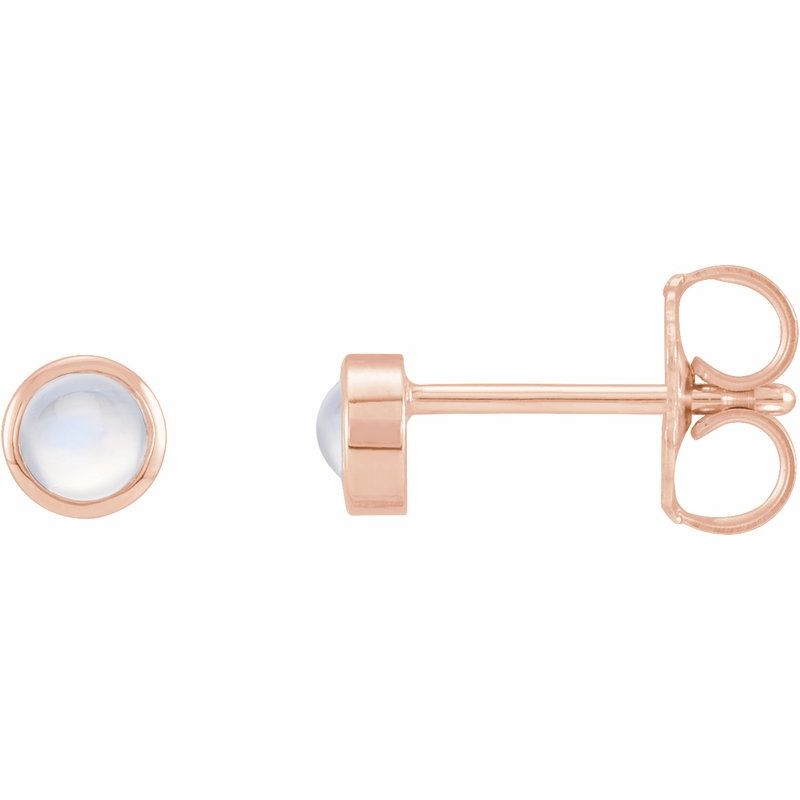 Round Bezel-Set Rose-Cut Stud Earrings