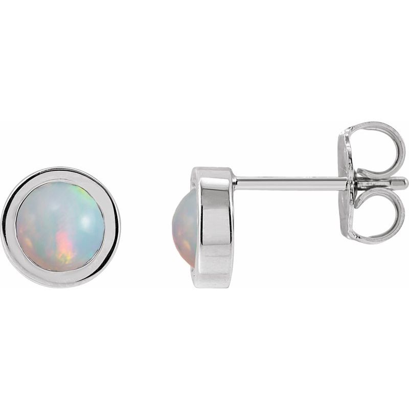 Round Bezel-Set Rose-Cut Stud Earrings