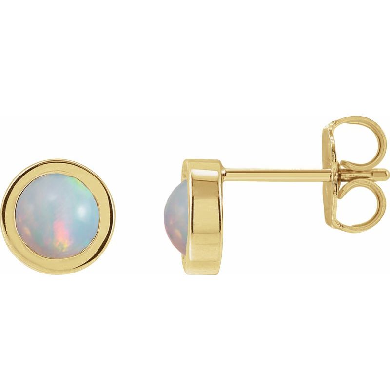 Round Bezel-Set Rose-Cut Stud Earrings