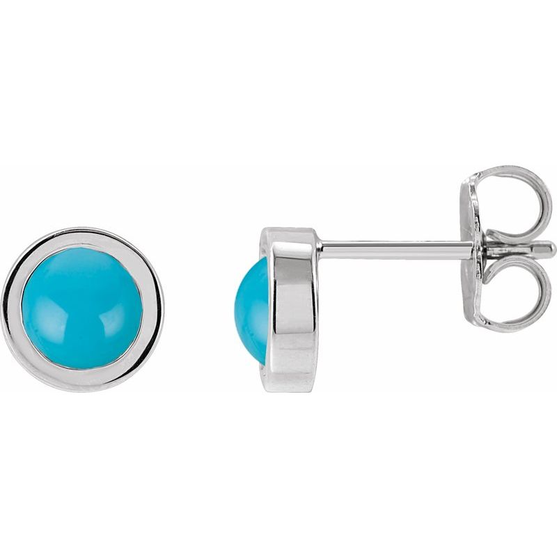 Round Bezel-Set Rose-Cut Stud Earrings