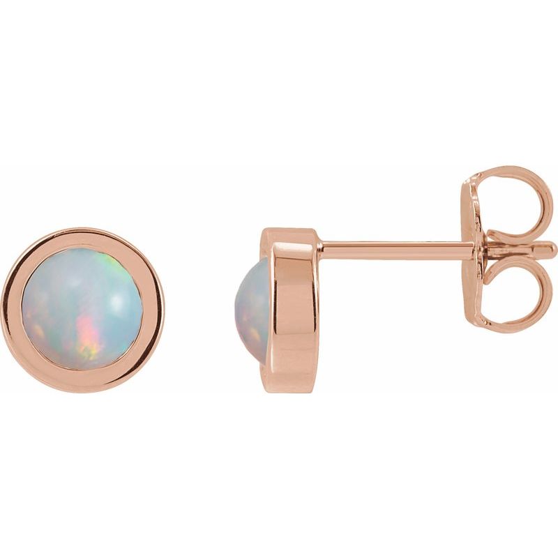 Round Bezel-Set Rose-Cut Stud Earrings