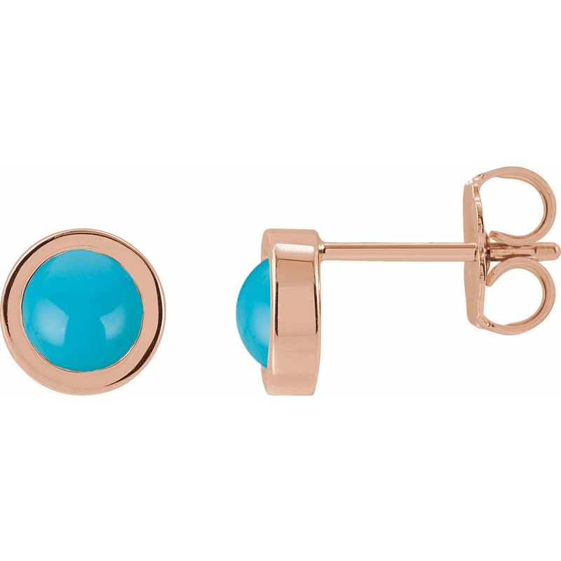 Round Bezel-Set Rose-Cut Stud Earrings