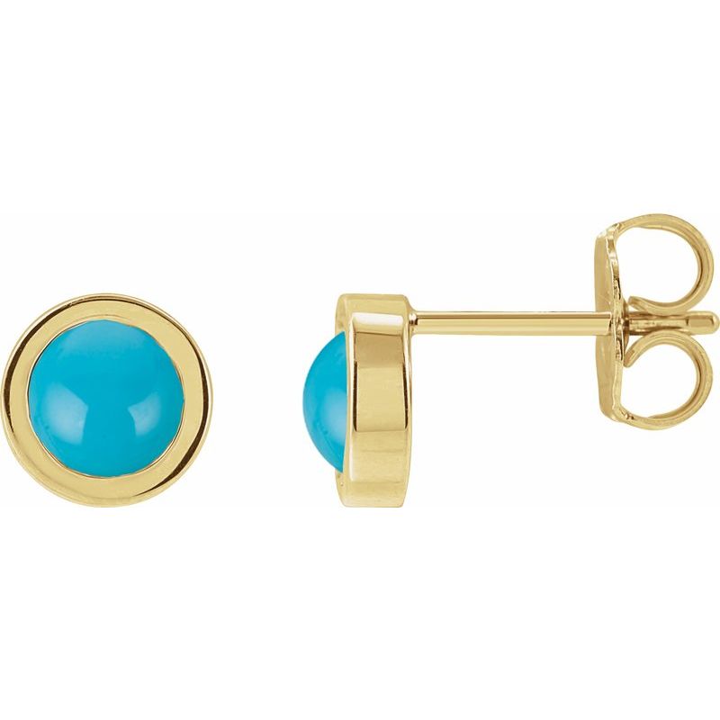Round Bezel-Set Rose-Cut Stud Earrings