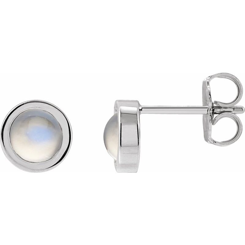 Round Bezel-Set Rose-Cut Stud Earrings