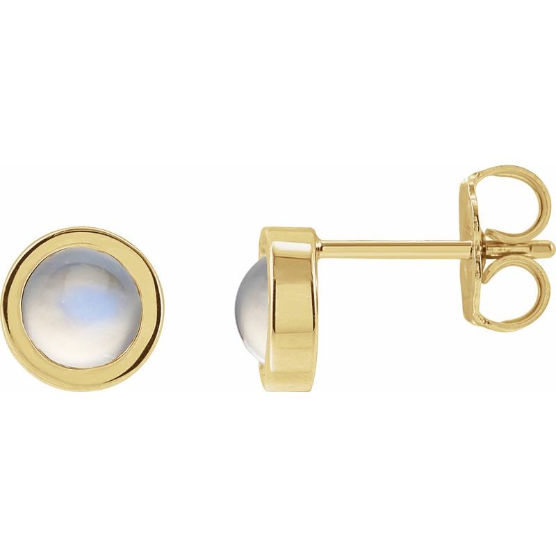 Round Bezel-Set Rose-Cut Stud Earrings