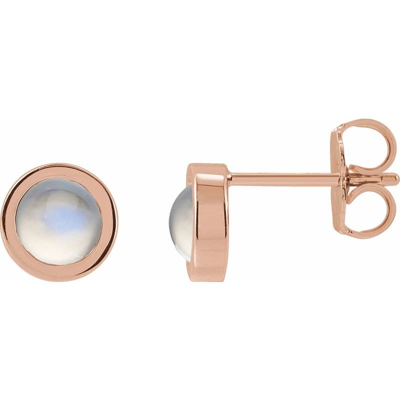Round Bezel-Set Rose-Cut Stud Earrings