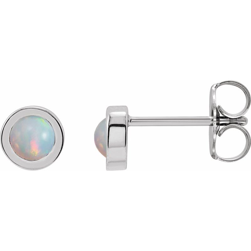 Round Bezel-Set Rose-Cut Stud Earrings